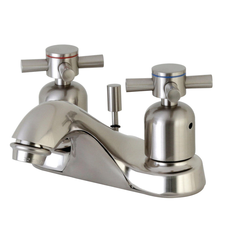 Concord Double-Handle 3-Hole Deck Mount 4-Inch Centerset Bathroom Faucet with Pop-Up Drain