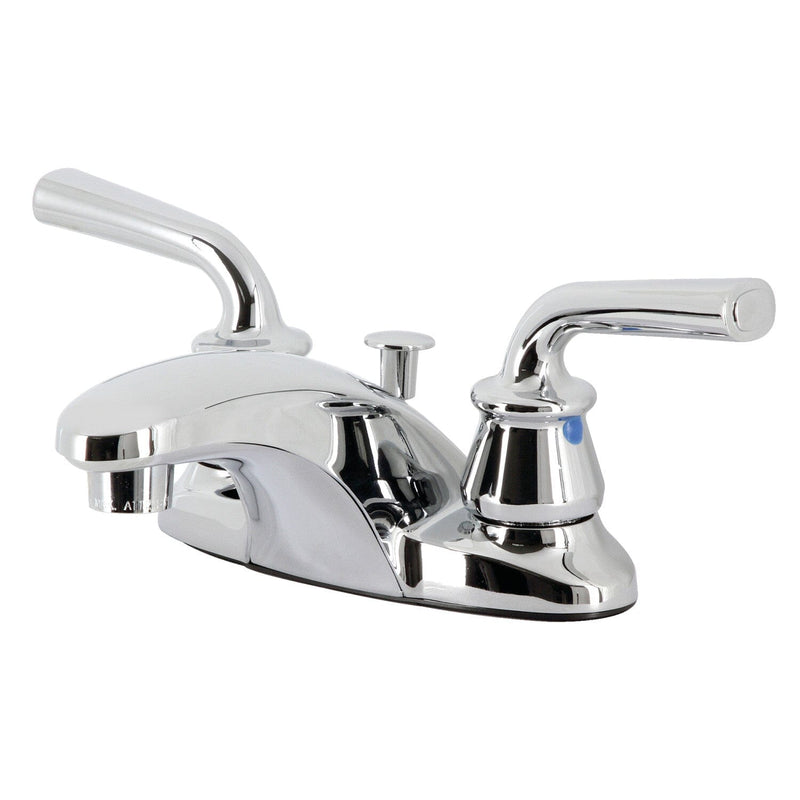 Restoration Double-Handle 3-Hole Deck Mount 4-Inch Centerset Bathroom Faucet with Pop-Up Drain