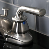 Restoration Double-Handle 3-Hole Deck Mount 4-Inch Centerset Bathroom Faucet with Pop-Up Drain