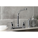 Serena Two-Handle 4-Hole 8" Centerset Kitchen Faucet with Plastic Side Sprayer