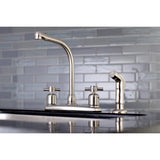 Concord Two-Handle 4-Hole 8" Centerset Kitchen Faucet with Side Sprayer