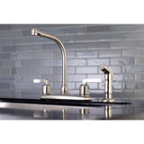 Centurion Two-Handle 4-Hole 8" Centerset Kitchen Faucet with Side Sprayer