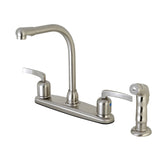 Centurion Two-Handle 4-Hole 8" Centerset Kitchen Faucet with Side Sprayer