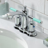 Kaiser Double-Handle 3-Hole Deck Mount 4-Inch Centerset Bathroom Faucet with Pop-Up Drain