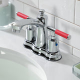 Kaiser Double-Handle 3-Hole Deck Mount 4-Inch Centerset Bathroom Faucet with Pop-Up Drain