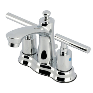 Manhattan Two-Handle 3-Hole Deck Mount 4" Centerset Bathroom Faucet with Pop-Up Drain