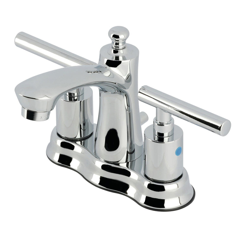 Manhattan Double-Handle 3-Hole Deck Mount 4-Inch Centerset Bathroom Faucet with Pop-Up Drain