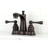 Vintage Double-Handle 3-Hole Deck Mount 4-Inch Centerset Bathroom Faucet with Pop-Up Drain