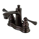 Vintage Double-Handle 3-Hole Deck Mount 4-Inch Centerset Bathroom Faucet with Pop-Up Drain