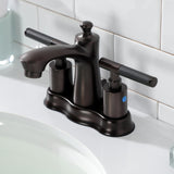 Kaiser Double-Handle 3-Hole Deck Mount 4-Inch Centerset Bathroom Faucet with Pop-Up Drain
