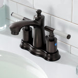 Kaiser Double-Handle 3-Hole Deck Mount 4-Inch Centerset Bathroom Faucet with Pop-Up Drain