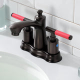 Kaiser Double-Handle 3-Hole Deck Mount 4-Inch Centerset Bathroom Faucet with Pop-Up Drain