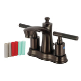 Kaiser Double-Handle 3-Hole Deck Mount 4-Inch Centerset Bathroom Faucet with Pop-Up Drain