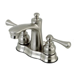Vintage Double-Handle 3-Hole Deck Mount 4-Inch Centerset Bathroom Faucet with Pop-Up Drain