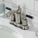 Kaiser Double-Handle 3-Hole Deck Mount 4-Inch Centerset Bathroom Faucet with Pop-Up Drain