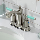 Kaiser Double-Handle 3-Hole Deck Mount 4-Inch Centerset Bathroom Faucet with Pop-Up Drain