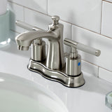 Kaiser Double-Handle 3-Hole Deck Mount 4-Inch Centerset Bathroom Faucet with Pop-Up Drain