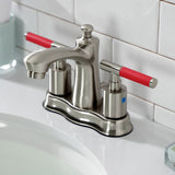 Kaiser Double-Handle 3-Hole Deck Mount 4-Inch Centerset Bathroom Faucet with Pop-Up Drain
