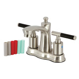 Kaiser Double-Handle 3-Hole Deck Mount 4-Inch Centerset Bathroom Faucet with Pop-Up Drain
