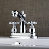 Victorian Double-Handle 3-Hole Deck Mount 4-Inch Centerset Bathroom Faucet with Pop-Up Drain