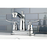 Jamestown Double-Handle 3-Hole Deck Mount 4-Inch Centerset Bathroom Faucet with Pop-Up Drain