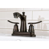 Jamestown Double-Handle 3-Hole Deck Mount 4-Inch Centerset Bathroom Faucet with Pop-Up Drain