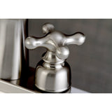 Victorian Double-Handle 3-Hole Deck Mount 4-Inch Centerset Bathroom Faucet with Pop-Up Drain