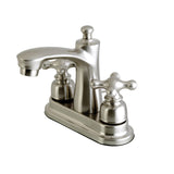 Victorian Double-Handle 3-Hole Deck Mount 4-Inch Centerset Bathroom Faucet with Pop-Up Drain