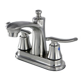 Jamestown Double-Handle 3-Hole Deck Mount 4-Inch Centerset Bathroom Faucet with Pop-Up Drain