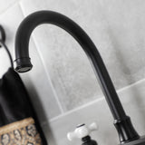 Victorian Two-Handle 4-Hole 8" Centerset Kitchen Faucet with Side Sprayer