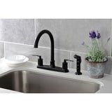 Serena Two-Handle 4-Hole 8" Centerset Kitchen Faucet with Side Sprayer