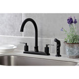 Serena Two-Handle 4-Hole 8" Centerset Kitchen Faucet with Side Sprayer