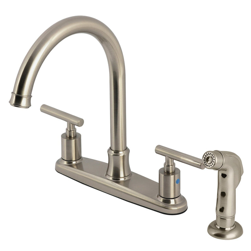 Manhattan Two-Handle 4-Hole 8" Centerset Kitchen Faucet with Side Sprayer