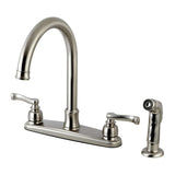 Royale Two-Handle 4-Hole 8" Centerset Kitchen Faucet with Side Sprayer