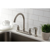 Serena Two-Handle 4-Hole 8" Centerset Kitchen Faucet with Side Sprayer