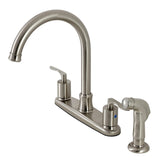 Serena Two-Handle 4-Hole 8" Centerset Kitchen Faucet with Side Sprayer