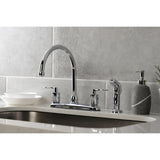 Serena Two-Handle 4-Hole 8" Centerset Kitchen Faucet with Side Sprayer