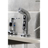 Serena Two-Handle 4-Hole 8" Centerset Kitchen Faucet with Side Sprayer