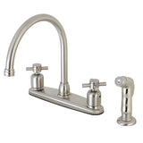 Concord Two-Handle 4-Hole 8" Centerset Kitchen Faucet with Side Sprayer