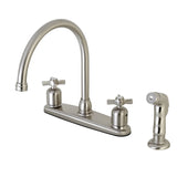 Millennium Two-Handle 4-Hole 8" Centerset Kitchen Faucet with Side Sprayer