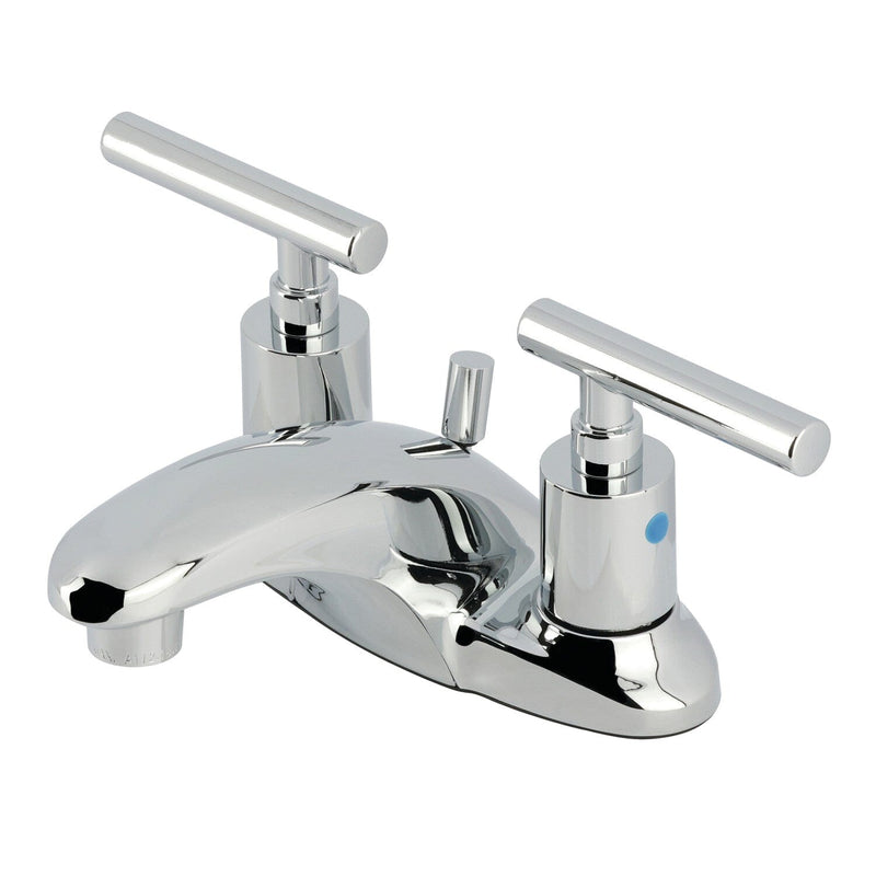 Manhattan Double-Handle 3-Hole Deck Mount 4-Inch Centerset Bathroom Faucet with Pop-Up Drain