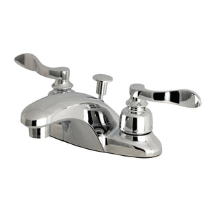 NuWave French Double-Handle 3-Hole Deck Mount 4-Inch Centerset Bathroom Faucet with Pop-Up Drain