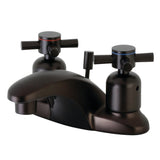 Concord Double-Handle 3-Hole Deck Mount 4-Inch Centerset Bathroom Faucet with Pop-Up Drain