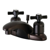 Millennium Double-Handle 3-Hole Deck Mount 4-Inch Centerset Bathroom Faucet with Pop-Up Drain