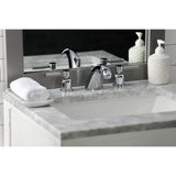 Kaiser Two-Handle 3-Hole Deck Mount Widespread Bathroom Faucet with Retail Pop-Up Drain