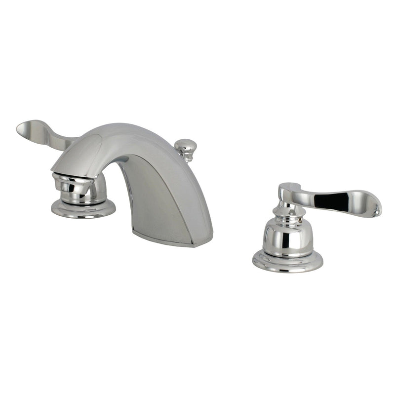 NuWave French Two-Handle 3-Hole Deck Mount Widespread Bathroom Faucet with Pop-Up Drain