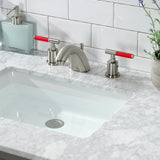 Kaiser Two-Handle 3-Hole Deck Mount Widespread Bathroom Faucet with Retail Pop-Up Drain