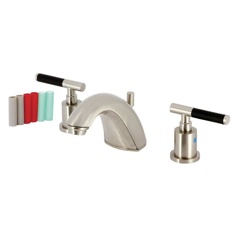 Kaiser Two-Handle 3-Hole Deck Mount Widespread Bathroom Faucet with Retail Pop-Up Drain