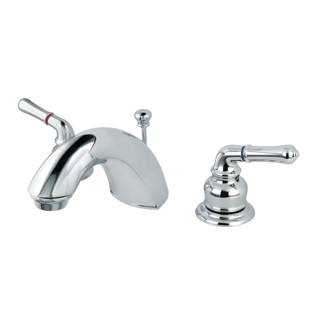 Two-Handle 3-Hole Deck Mount Widespread Bathroom Faucet with Plastic Pop-Up