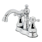 Metropolitan Double-Handle 3-Hole Deck Mount 4-Inch Centerset Bathroom Faucet with Brass Pop-Up